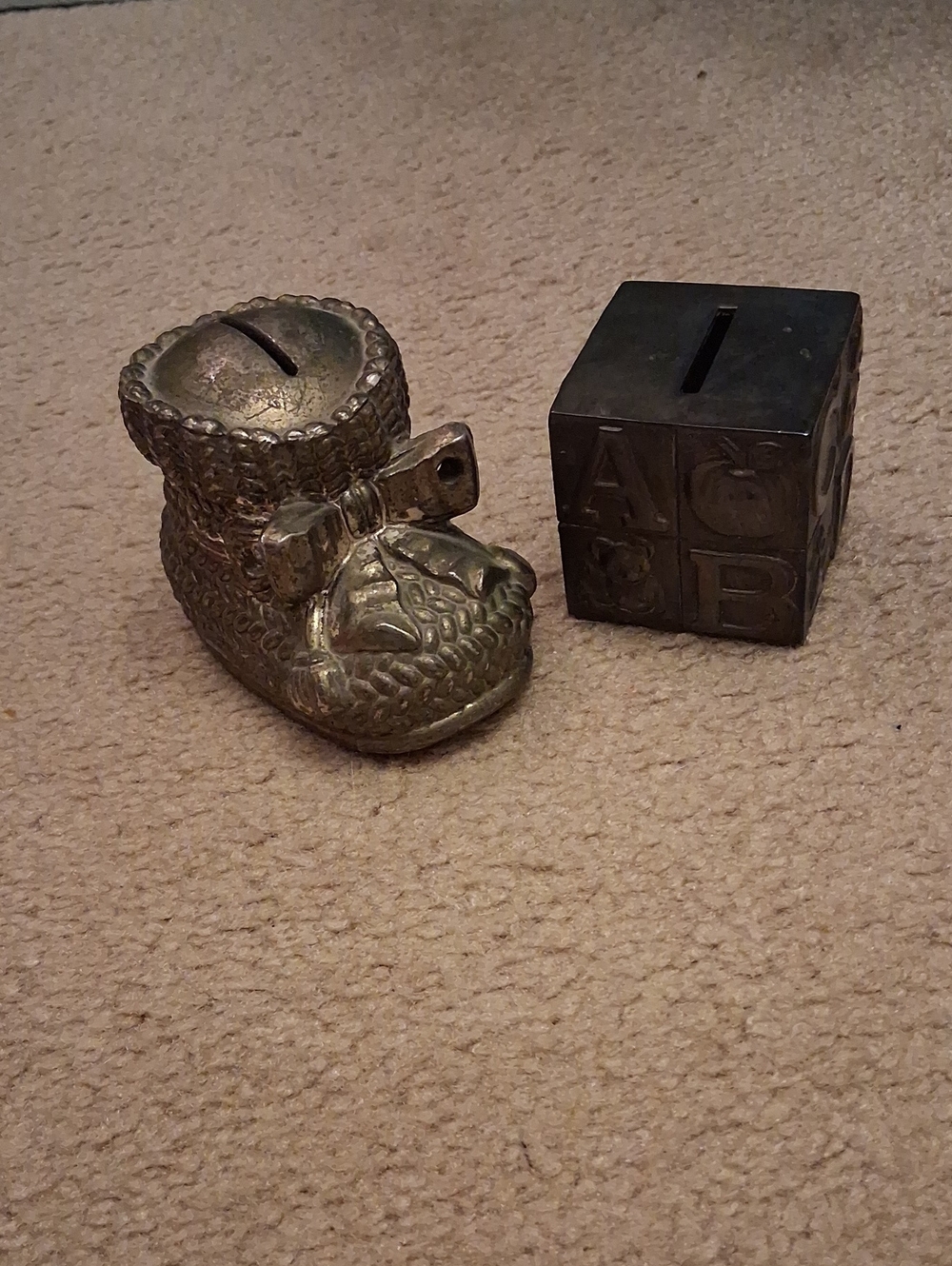 Baby Boot Coin Bank - Gold Color